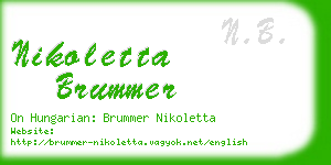 nikoletta brummer business card